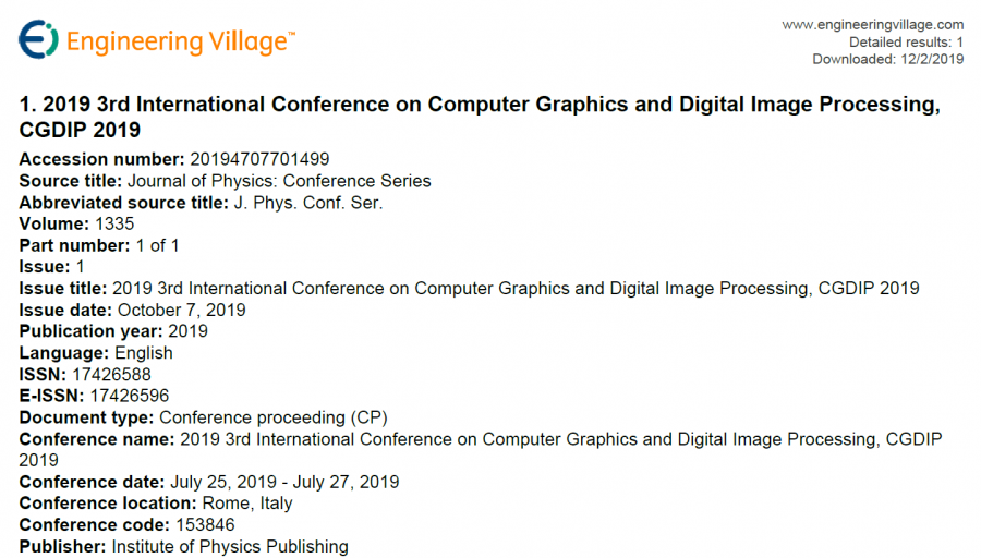 【2021-6-10】第五届计算机图形和数字图像处理国际会议(CGDIP 2021)